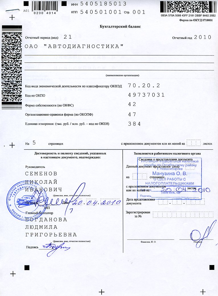 Бухгалтерский баланс